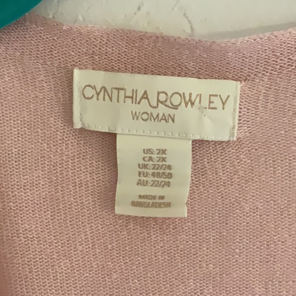 Cynthia Rowley Woman Linen Blend Open Front Cardigan, Size 2X, Pink, NWT - Picture 5 of 7